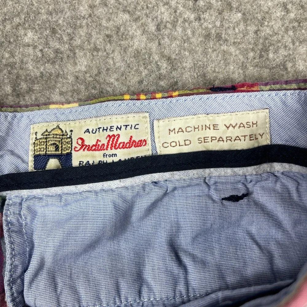 Vintage Polo Ralph Lauren Shorts Indian Madras Plaid Men's 38 Multicolor 8